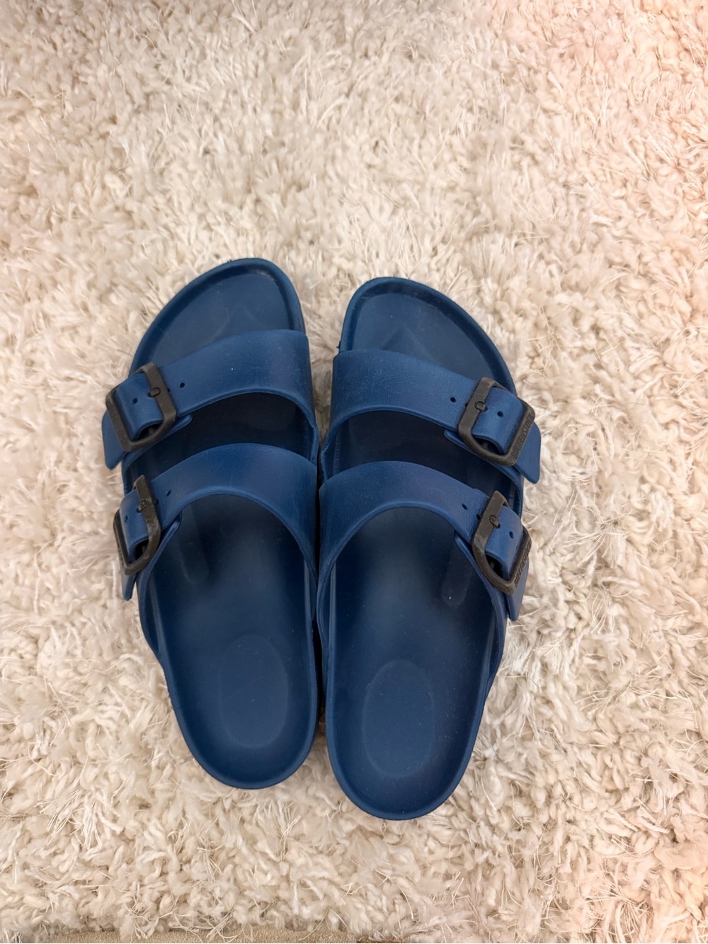 Birkenstock Kids Navy Dual-Buckle EVA Slide Sandals